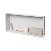641 x 336 x 101mm Shower Niche Single Shelf Organizer No Tile Needed in White