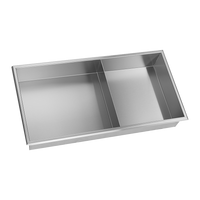 641 x 336 x 101mm Shower Niche Double Shelf Organizer No Tile Needed in Stainless Steel Finish