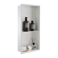 641 x 336 x 101mm Shower Niche Double Shelf Organizer No Tile Needed in White