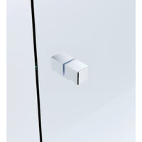 110x120cm Double Door Corner Shower Screen – Wall Channels with SS Hinges in Chrome, Square Knob Handle
