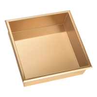 336 x 336 x 101mm Shower Niche Single Shelf Organizer No Tile Needed in Gold