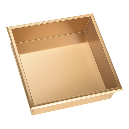336 x 336 x 101mm Shower Niche Single Shelf Organizer No Tile Needed in Gold
