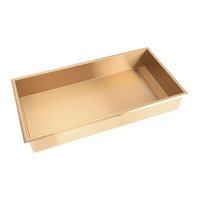 641 x 336 x 101mm Shower Niche Single Shelf Organizer No Tile Needed in Gold