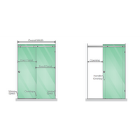 130x90cm Frameless Glass Sliding Corner Shower – With Black Rail and U-bracket for Contemporary Bathrooms