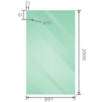 130x90cm Frameless Glass Sliding Corner Shower – With Black Rail and U-bracket for Contemporary Bathrooms