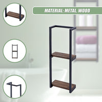 Stylish Bathroom Towel Storage Rack with Wooden Shelves