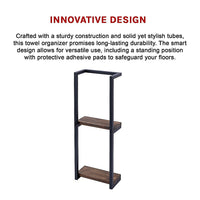 Stylish Bathroom Towel Storage Rack with Wooden Shelves