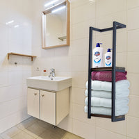 Stylish Bathroom Towel Storage Rack with Wooden Shelves