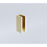 70cm Reeded Single Shower Glass Screen with Gold U-brackets & Square Pole
