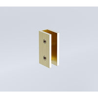 70cm Reeded Single Shower Glass Screen with Gold U-brackets & Square Pole
