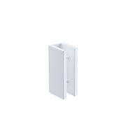 70cm Reeded Single Shower Glass Screen with White U-brackets & Square Pole