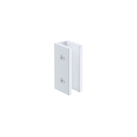 70cm Reeded Single Shower Glass Screen with White U-brackets & Square Pole
