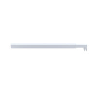 70cm Reeded Single Shower Glass Screen with White U-brackets & Square Pole