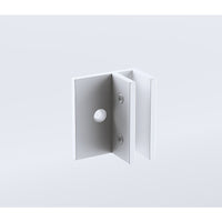 70cm Reeded Single Shower Glass Screen with White Wall F-Brackets