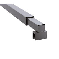 70cm Reeded Single Shower Glass Screen with Gunmetal U-brackets & Square Pole