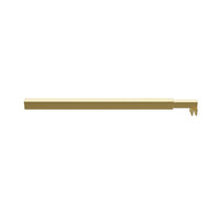 70cm Reeded Single Shower Glass Screen with Gold Wall Channel & Square Pole