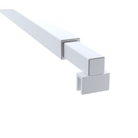 70cm Reeded Single Shower Glass Screen with White Wall Channel & Square Pole