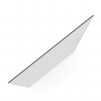 70cm Reeded Single Shower Glass Screen with Nickel Wall Channel & Round Pole