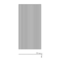 70cm Reeded Single Shower Glass Screen with Nickel Wall Channel & Round Pole