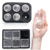 2x Ice Cube Tray Ball Mould Cube Silicone For Whisky Cocktails