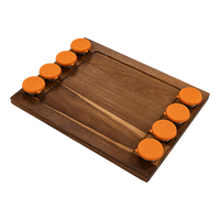 Serving Tray Double Sided Charcuterie Board 8 Sauce Cups Gift