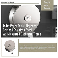 Brushed Stainless Steel Wall Mounted Toilet Paper Towel Dispenser