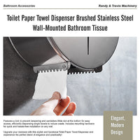 Brushed Stainless Steel Wall Mounted Toilet Paper Towel Dispenser