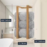 Wall Towel Rack for Rolled Towels Bathroom Storage