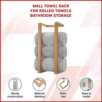 Wall Towel Rack for Rolled Towels Bathroom Storage