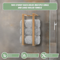 Wall Towel Rack for Rolled Towels Bathroom Storage