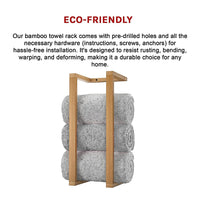 Wall Towel Rack for Rolled Towels Bathroom Storage