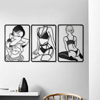 3pc Modern Metal Wall Art Decor Abstract Minimalist Decoration