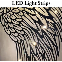 LED Angel Wing Metal Wall Art Wrought Iron Wings Sculpture Fairy Lights