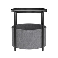 Round Side Table Bedside Storage Basket