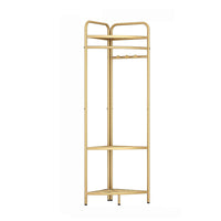 Corner Gold Clothing Rack – Stylish Clothes Storage Stand for Bedroom & Wardrobe