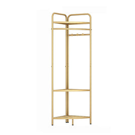 Corner Gold Clothing Rack – Stylish Clothes Storage Stand for Bedroom & Wardrobe