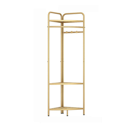 Corner Gold Clothing Rack – Stylish Clothes Storage Stand for Bedroom & Wardrobe