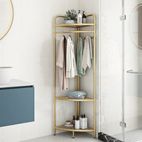 Corner Gold Clothing Rack – Stylish Clothes Storage Stand for Bedroom & Wardrobe
