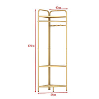 Corner Gold Clothing Rack – Stylish Clothes Storage Stand for Bedroom & Wardrobe