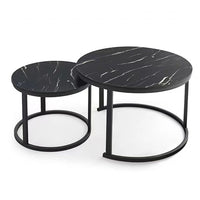 Coffee Table Round Marble Nesting Side Furniture