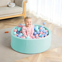 Round Ball Pit Playpen Enclosure – Safe Blue Play Area for Babies and Toddlers, Indoor or Outdoor