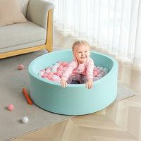 Round Ball Pit Playpen Enclosure – Safe Blue Play Area for Babies and Toddlers, Indoor or Outdoor
