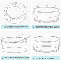 Round Ball Pit Playpen Enclosure – Safe Blue Play Area for Babies and Toddlers, Indoor or Outdoor