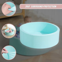 Round Ball Pit Playpen Enclosure – Safe Blue Play Area for Babies and Toddlers, Indoor or Outdoor