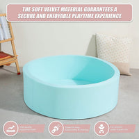 Round Ball Pit Playpen Enclosure – Safe Blue Play Area for Babies and Toddlers, Indoor or Outdoor