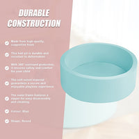 Round Ball Pit Playpen Enclosure – Safe Blue Play Area for Babies and Toddlers, Indoor or Outdoor