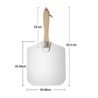 Pizza Peel Paddle w/ Foldable Handle for Baking Oven & Grill Aluminium