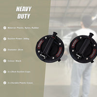 2x20cm 500kg Vacuum Suction Cup Glass Lifter Granite Sucker Pump Lift Heavy Duty