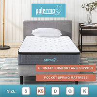 King Single Euro Top Pocket Spring Mattress – Motion Isolation Comfort with CertiPUR-US Certified Foam Layers