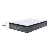 Mattress King Single Euro Top Pocket Spring Motion Isolation CertiPUR-US Certified